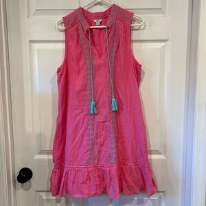 Crown & Ivy Pink Mini Dress with Blue Accents